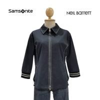 ราคา Samsonite By Neil Barrett Zip Front Black Contrast Stitched 3 4 Sleeve Jacket (24389156878)