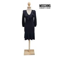 ราคา Moschino Cheap and Chic Ruffle Trim V neck Knit Dress (22019881348)