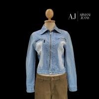 ราคา Armani Jeans Faded Zip Front Denim Jacket (25140977826)