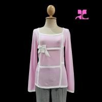 ราคา Courrèges Paris Embellished Square neck Knit Top (24776513720)