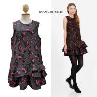 ราคา BANANA REPUBLIC PIECED JACQUARD DROP WAIST DRESS (24228542423)