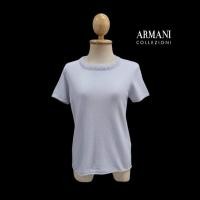 ราคา Armani Collezioni Cashmere Fringe Collar T shirt (23741733035)