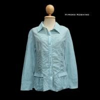 ราคา Striped Button Up Ruched Shirt With Pockets (57602378810)