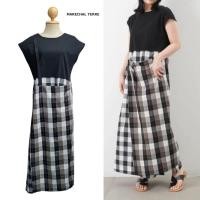 ราคา MARECHAL TERRE Cotton Contrast Sleeveless Wrap Dress (44907130909)