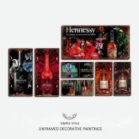ราคา ภาพวาดตกแต่งไวน์ Hennessy ภาพเหล็กวินเทจ ป้ายติดผนังร้านอาหาร บาร์ ไนท์คลับ ภาพแขวนไร้กรอบ (26922661018)