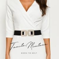 ราคา BorntoBelt เข็มขัดหัวคู่คริสตัลทรงเหลี่ยม ยืดได้ ไม่ต้องเจาะรู ใส่กับเดรส วิบวับมาก (43324126712)