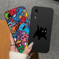 ราคา SAMSUNG สําหรับSamsung Galaxy A2 COREเคสโทรศัพท์แมวตลกซิลิโคนสีดําด้านกันกระแทกกระเป๋าโทรศัพท์สําหรับSamsung A260 สําหรับSamsungA2CoreปกหลังHousing Capa Shell (57708112603)
