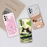 ราคา SAMSUNG สําหรับSamsung Galaxy A32 เคสโทรศัพท์น่ารักแฟชั่นหมีแมวปกหลังซิลิโคนนุ่มTPU Clearป้องกันสําหรับSamsung A32 4G 5GปลอกGalaxyA32 Capaเปลือกกันชน (29588925811)