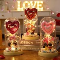 ราคา พร้อมส่ง ของประดับรูปหัวใจเรืองแสง LED ตุ๊กตาคู่รักตกแต่ง ของขวัญวันวาเลนไทน์ และวันเกิด (51454780402)