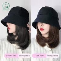 ราคา Chicnest Buet Hat Synthetic With Hair Cap Fashion Short Straight Bob Fall Autumn Hat Wigs For Women Clip On Hair Extensions BU (42878573200)