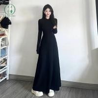 ราคา Chicnest ชุดเดรส Mourning สีดำ แบบฝรั่งเศส คอกลมแขนยาว (50450573379)