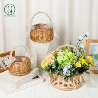 ราคา Chicnest Willow หวายสีเหลืองตะกร้าจัดดอกไม้ตะกร้าสานแข็งแรงขนาดเล็กตะกร้า Wier ทําด้วยมือ BU (52657980609)