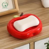 ราคา ชาวเก๋ไก๋ กล่องสบู่รูปทรงสีแดงเซรามิกจานสบู่น่ารักท่อระบายน้ําจานเก็บจานสบู่แบบพกพาผู้ถือ รา อุปกรณ์ห้องน้ํา นี้ (56057496170)