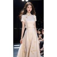 ราคา ใหม่สไตล์จีนผู้หญิงปรับปรุง กี่เพ้า สีขาวแฟชั่นชุด 2024 ชุดสูทระดับไฮเอนด์ 11 28 (26519055673)