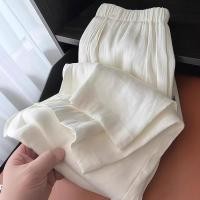 ราคา กางเกงลำลองสำหรับผู้หญิง ผลิตจากผ้าลินินสีขาวบาง ทรงเอวสูง ขาบาน สวมใส่สบายในฤดูร้อน (44229627566)