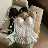 ราคา ผู้หญิง Polka Dot Camisole แขนกุด Tube Top Vest ผู้หญิง Slim fit Wrap เต้านมด้านในสวมใส่ด้านนอกขนาดใหญ่ Good look (52508999708)