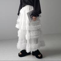 ราคา กระโปรงเอวสูง Slimmer ดูกระโปรงผ้ากอซเอวยางยืดความยาวกลาง Over the Knee ไม่สม่ําเสมอหลายชั้นสนุก (25638704350)