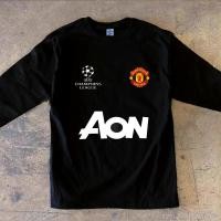 ราคา เสื้อยืดแขนยาวผู้ชาย ผ้าฝ้าย 100 ออกแบบจาก Manchester United พร้อมโลโก้พิมพ์สีดำ (42127103945)
