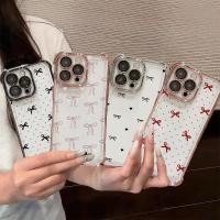 ราคา สีดําสีชมพูโบว์ Bowknot เคสโทรศัพท์สําหรับ Iphone 11 12 13 Pro Max 7 8 6 6S Plus X XS Max XR 16e 14 15 6Plus 7Plus 8Plus Soft Clear กันกระแทก (52105302141)