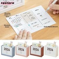 ราคา TASTORO 2026 ปฏิทินตั้งโต๊ะ คอนเทนเนอร์ดินสอหลากสีมัลติฟังก์ชั่น พลาสติกแบบใช้ซ้ําได้สองกริด Self discipline Plan แปรงแต่งหน้า Study Room (51258488076)