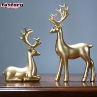 ราคา TASTORO 2 ชิ้นคริสต์มาส Reindeer ตุ๊กตา นั่งยืนกวาง Miniature ตุ๊กตา Elk ประติมากรรม เรซิ่นรูปปั้นกวางตู้ (50108474719)