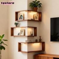 ราคา ชั้นวางหนังสือเข้ามุม TASTORO ชั้นวางของติดผนังเข้ามุมติดผนังแบบแขวน ประหยัดพื้นที่ 90 องศาชั้นลอยชั้นเก็บของแขวนผนังบ้าน (54859005885)