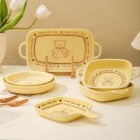 ราคา KE3C เซรามิคชุดชามข้าวในครัวเรือน underglaze สีจานไมโครเวฟ 2023 ใหม่ชามจานปลา (27808461870)