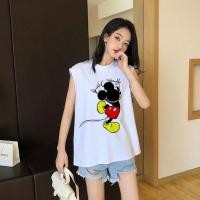 ราคา เสื้อยืดแขนกุด ผ้าฝ้าย โพลีเอสเตอร์ ลายการ์ตูนมิกกี้เมาส์ Unsiex sleeveless S 3XL (43318176004)