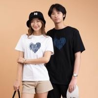 ราคา 2025ใหม่ haas เสื้อยืดแขนสั้น unisex ผู้ชาย ผู้หญิง ลายสรีน haas love SBSK2709SIZE S 5XL (55001216599)