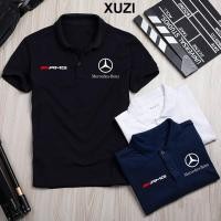 ราคา เสื้อยืดโปโล Mercedes benz เสื้อยืดคอปกไฟเลี้ยวคุณภาพสูง ผ้าคอตตอนป่านเรียบ แฟชั่นเรียบหรู จาก XUZICotton 100 (44067536965)