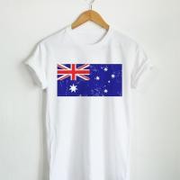 ราคา เสื้อยืดลาย ธงชาติออสเตรเลีย ประเทศ ออสเตรเลีย Australia Flag เสื้อยืดสกรีน แขนสั้น คอกลม (41367543389)