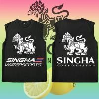 ราคา Singha Lemon Soda Tank เสื้อยืดแขนกุดพิมพ์ลายสำหรับผู้ชายและผู้หญิง (40317534968)