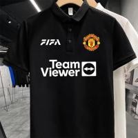 ราคา แมนเชสเตอร์ ยูไนเต็ด ฟุตบอล themed เสื้อโปโล with Manchester United football team logo printed on adult Polo shirt S 3XL (40030144867)