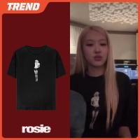 ราคา KPOP BLACKPINK ROSE ROSIE Merch Cotton T shirt Plus Size Korean Fashion Loose Figure Printed Short Sleeved Top for Men a (56700563553)