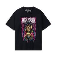 ราคา HOT DAVIE JONES เสื้อยืดโอเวอร์ไซส์ พิมพ์ลาย สีดำ Graphic Print T Shirt in white TB0345 BK Unisex (50051216678)