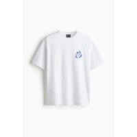 ราคา H M Man Loose Fit Printed T shirt 1034065 11SIZE S 5XL (41076322086)