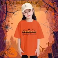 ราคา เสื้อยืดเด็กฮาโลวีน halloween Trick or Treat Pumpkin face ฮาโลวีน ลาย โครงกระดูก พิมพ์ด้วยฟักทอง ผ้าคอตตอล 025 (41171584300)