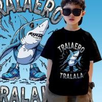 ราคา Tralalero Tralala เสื้อยืดลายฉลามเด็ก เสื้อยืดคอตตอน 8 สี Children s T shirt (41317529974)