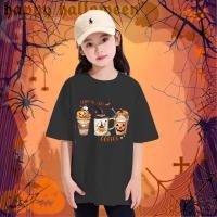 ราคา เสื้อยืดเด็กฮาโลวีน halloween Trick or Treat Pumpkin face ฮาโลวีน ลาย โครงกระดูก พิมพ์ด้วยฟักทอง ผ้าคอตตอล 028 (42921584227)