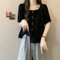 ราคา ใหม่สไตล์เกาหลีหวานลูกไม้ขอบเสื้อแขนสั้นผู้หญิงฤดูร้อนหลวมด้านบน (46309020284)