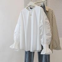 ราคา เสื้อเชิ้ตแขนพองสีขาวสำหรับผู้หญิง ไซซ์พลัส สวมใส่ได้ทั้งในฤดูใบไม้ผลิและฤดูร้อน (44856516777)