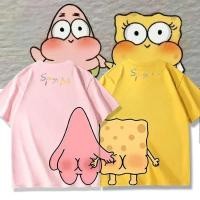 ราคา Spongebob Patrick Star ผ้าฝ้าย 100 แขนสั้นคู่รักฤดูร้อนเสื้อยืดกลางแจ้งแฟชั่นสบาย ๆ เสื้อยืดพิมพ์ลายS 5XL S 3XL (56557367077)