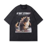 ราคา เสื้อยืดผ้าฝ้าย 100 เสื้อเชิ้ตแขนสั้น GDAY SYDNEY Godzilla Monster Fantasy Theme Series เสื้อการ์ตูน Retro สไตล์อเมริกั (49103475848)