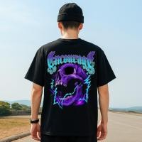 ราคา เสื้อยืดผู้ชายเท่ๆ ผ้าฝ้าย100 สกรีนลายเท่ๆ oversize คอกลม แขนสั้น เสื้อยืดสตรีทแฟชั่น สไตล์ฮิปฮอปเมริกาผ้าคอตตอนแท้ (48705787903)