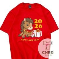 ราคา เสื้อยืดปีม้า 2026 ผ้า cotton แท้ เนื้อผ้าระบายอากาศได้ดี มีสีให้เลือกถึง 10 สี (46754618890)