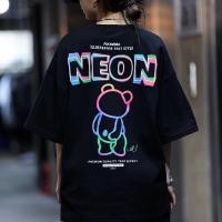 ราคา เสื้อยืดNEONน้องหมีสกรีนนีออนสะท้อนแสง หน้าหลัง (55954333206)