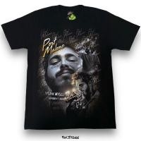 ราคา เสื้อยืดลาย POST MALONE สกรีนเรืองแสง ป้าย RockTees สกรีนหน้า หลัง (51703110775)