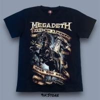 ราคา เสื้อยืด MEGADETH ขี่ม้า ป้ายRock Yeah ผ้าคอตตอน100 สกรีนจมหน้า หลัง ลายขี่ม้า (42777260048)