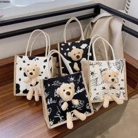 ราคา ONEWAY Gift Tote Bag Hand Carry Simple Canvas Handbag Shopping Bag Cute Bear Girls Bag Lunch Bag (49608561523)