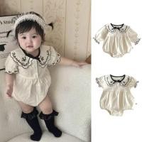 ราคา บอดี้สูทฤดูร้อนแขนสั้นลายดอกไม้สำหรับเด็กหญิง อายุ 0 2 ปี ชุดรอมเปอร์ (50008537361)